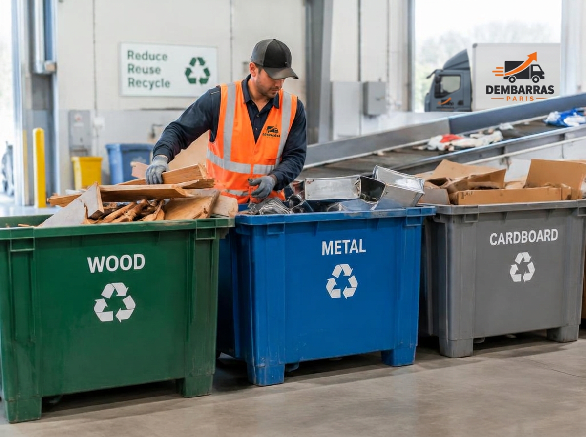Tri des déchets en filières de recyclage